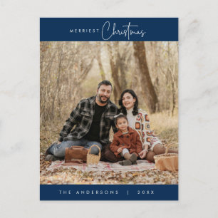 Happiness Greeting Merriest Christmas Family Photo Postcard
