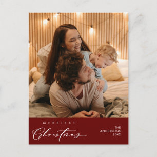 Happiness Greeting Merriest Christmas Family Photo Postcard