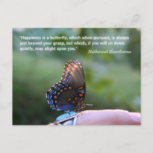 "Happiness Is A  Butterfly" Quote & Photography Postcard