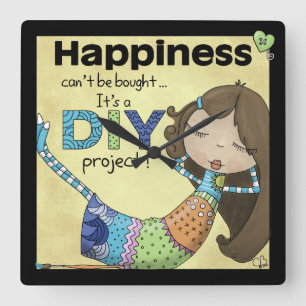 Happiness is a DIY Project Square Wall Clock