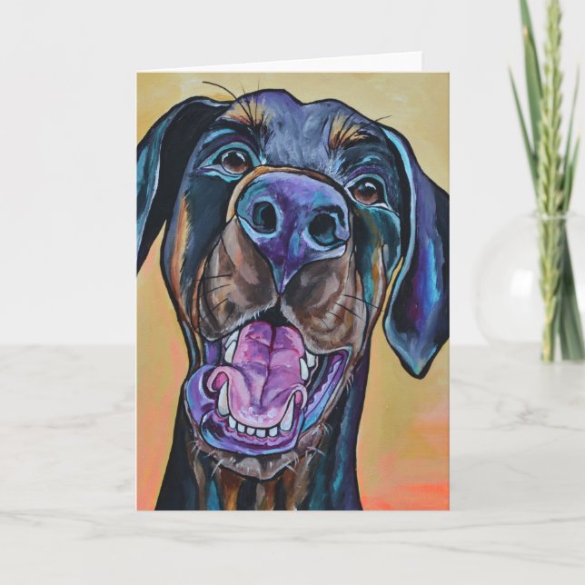 Happiness is a Dog greeting card (Front)