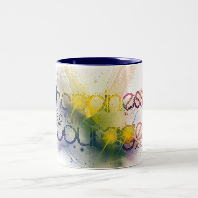 happiness is a form of courage Two-Tone coffee mug (Center)