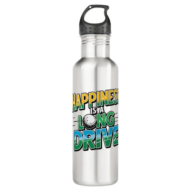 Happiness is a Long Drive, Golf 710 Ml Water Bottle (Front)