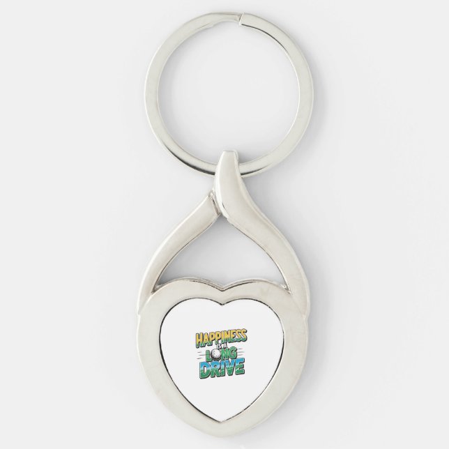 Happiness is a Long Drive, Golf Keychain (Front)
