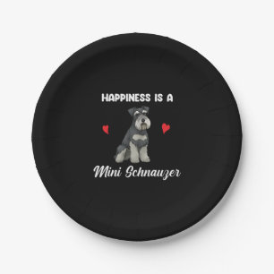 Happiness Is A Mini Schnauzer Paper Plate