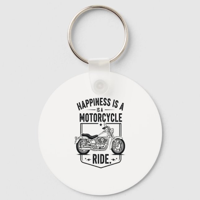 Happiness is a Motorcycle Ride.jpg Keychain (Front)