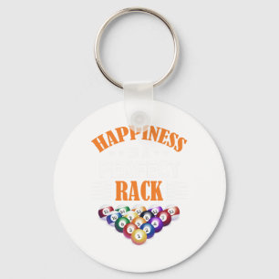 Happiness Is A Perfect Rack Billiard Game Lover Bi Keychain