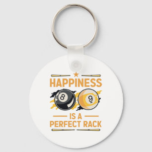 Happiness Is A Perfect Rack Billiard Game Lover Bi Keychain