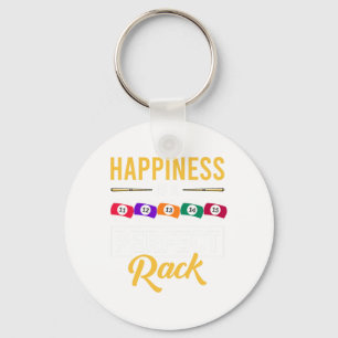Happiness Is A Perfect Rack Billiard Game Lover Bi Keychain