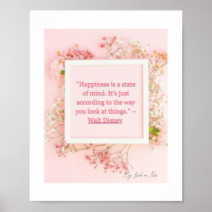 Happiness Is a State of Mind Positive Quote Poster
