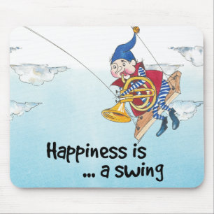 Happiness is a swing  mouse pad