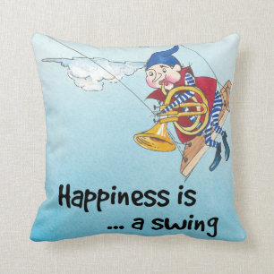 Happiness is a swing throw pillow