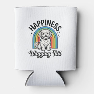 Happiness Is a Wagging Tail Dog Lover Design_1 Can Cooler