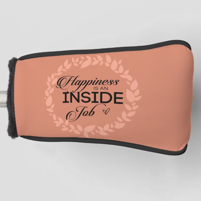 Happiness Is An Inside Job Blush Wreath Golf Head Cover (Front)