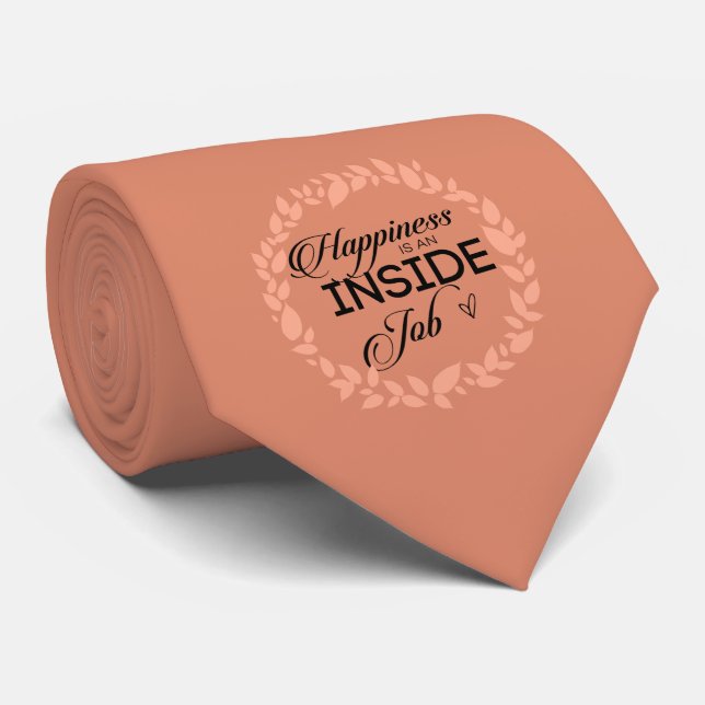 Happiness Is An Inside Job Blush Wreath Tie (Rolled)