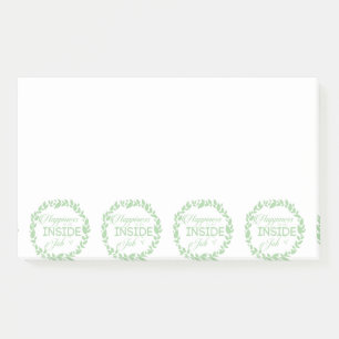 Happiness Is An Inside Job Green Wreath Post-it Notes