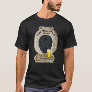 Happiness Is An Old Man With A Beer Newfoundland T-Shirt
