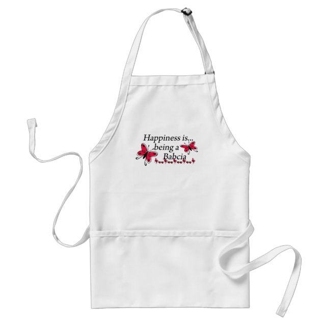 Happiness Is Being A Babcia BUTTERFLY Standard Apron (Front)