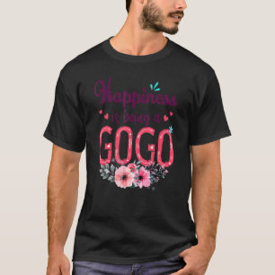 Happiness Is Being A Gogo Ever Women Floral Decor T-Shirt