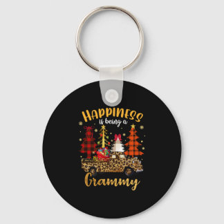 Happiness Is Being A Grammy Christmas Tree Leopard Keychain