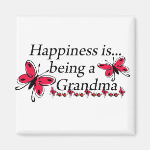 Happiness Is Being A Grandma BUTTERFLY Magnet