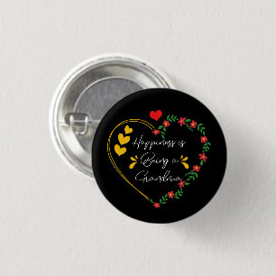 Happiness Is Being A Grandma Cute New Grandmother 1 Inch Round Button