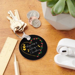 Happiness Is Being A Grandma Cute New Grandmother Keychain