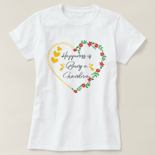 Happiness Is Being A Grandma Cute New Grandmother T-Shirt