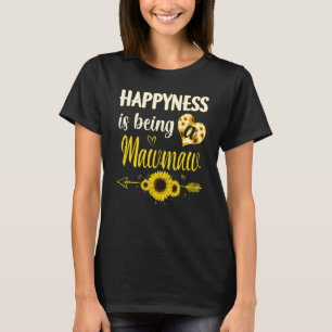 Happiness Is Being A Mawmaw Sunflower Grandma Moth T-Shirt