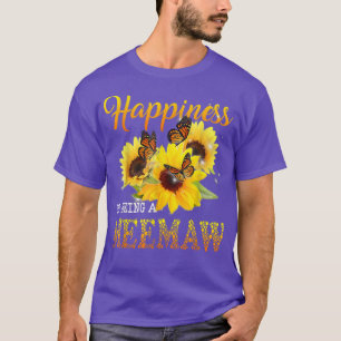 Happiness Is Being A Meemaw Butterfly Sunflowers T-Shirt