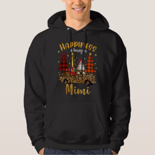 Happiness Is Being A Mimi Christmas Tree Leopard T Hoodie