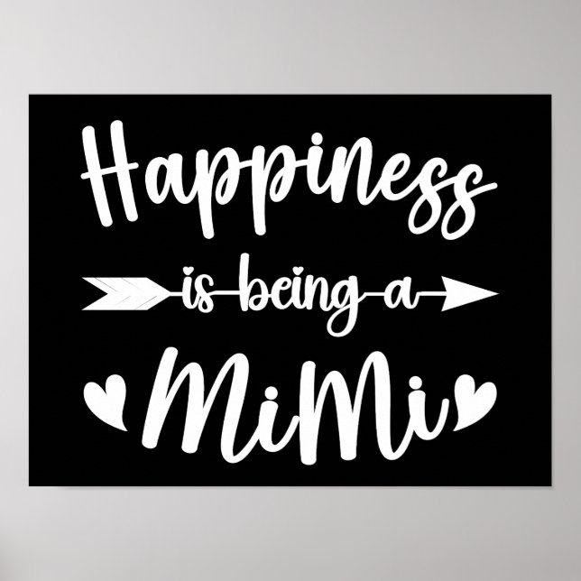 Happiness Is Being A Mimi Funny Grandmother Mother Poster (Front)