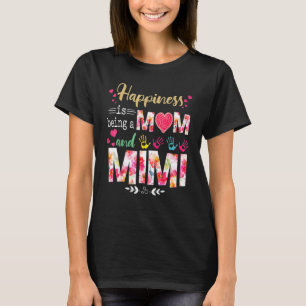 Happiness Is Being A Mom And Mimi Flower Mother's T-Shirt