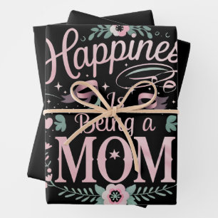 Happiness Is Being A Mom Mother's Day Wrapping Paper Sheet