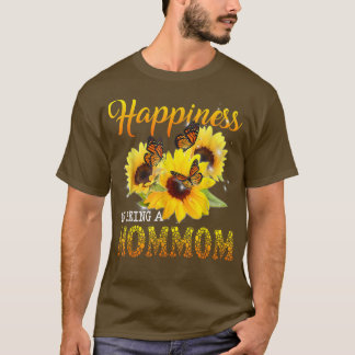 Happiness Is Being A Mommom Butterfly Sunflowers  T-Shirt