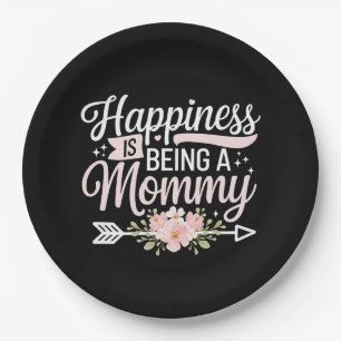 Happiness Is Being A Mommy Floral Mother’s Day Paper Plate