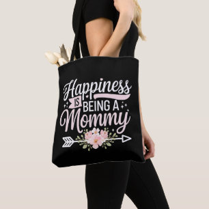 Happiness Is Being A Mommy Floral Mother’s Day Tote Bag
