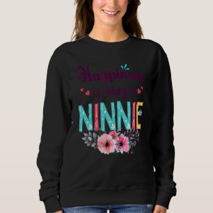 Happiness Is Being A Ninnie Ever Women Floral Deco Sweatshirt