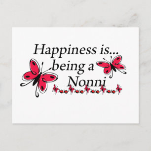 Happiness Is Being A Nonni BUTTERFLY Postcard