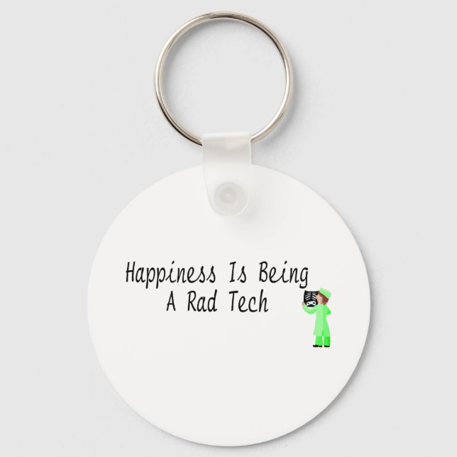 Happiness Is Being A Rad Tech Keychain (Front)
