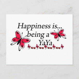 Happiness Is Being A YaYa BUTTERFLY Postcard