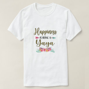 Happiness Is Being A Yaya For Women Leopard Mother T-Shirt