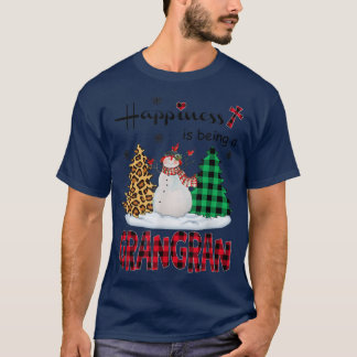 Happiness is being Grangran Snowman Merry Christma T-Shirt