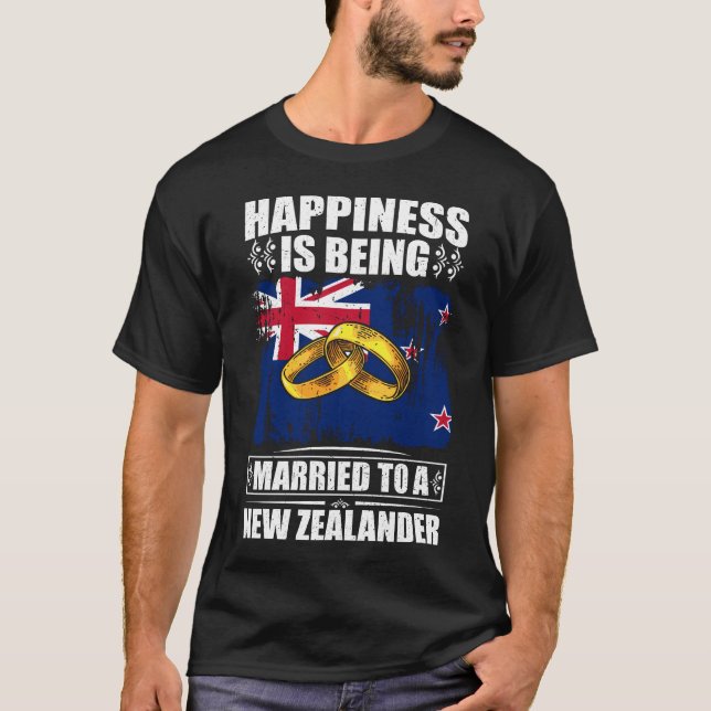 Happiness Is Being Married To A New Zealander T-Shirt (Front)