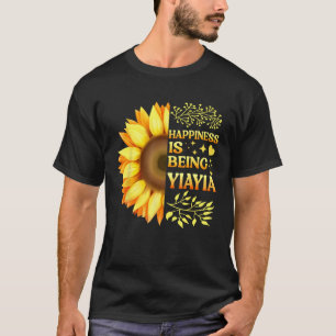 Happiness Is Being Yiayia Grandma To Be Sunflower T-Shirt