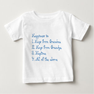 Happiness is (blue) Grandma and Grandpa Baby T-Shirt