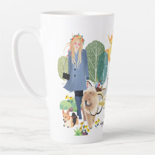 HAPPINESS IS  Chow Corgi -latte mug