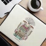 Happiness is Coffee and Books Personalized Laptop Sleeve<br><div class="desc">Personalized design featuring a hand-drawn illustration of a stack of books and a coffee cup. Perfect for coffee lover bookworms.</div>