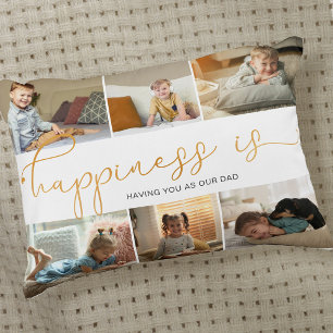 Happiness is   Dad 6 Photo Collage Accent Pillow