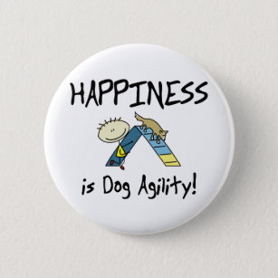 Happiness is Dog Agility Button